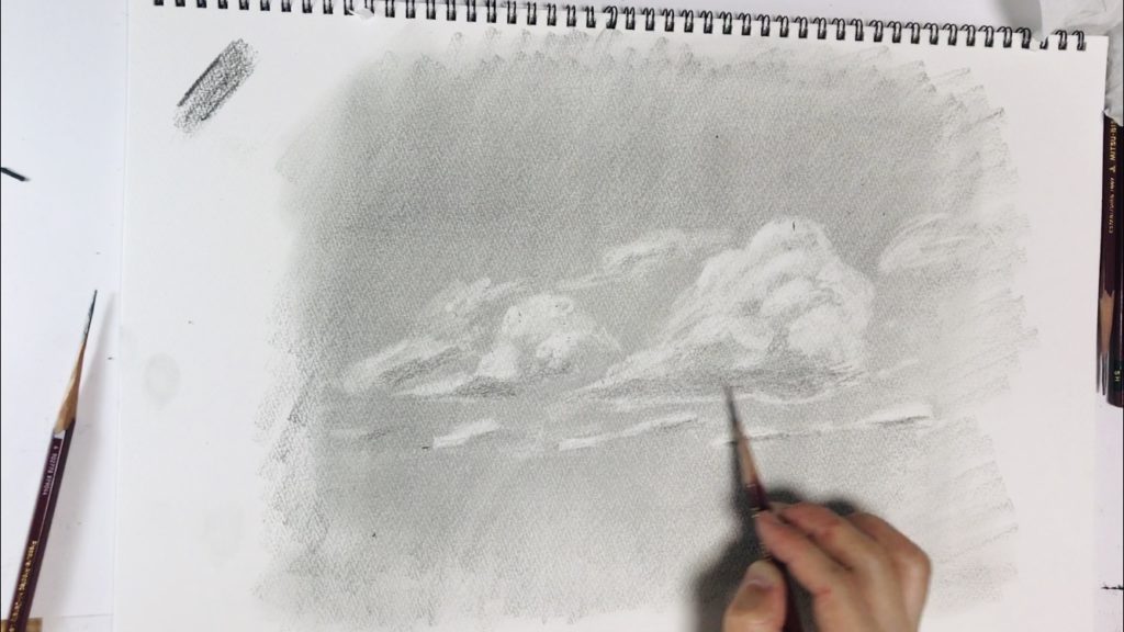 絵 絵画 鉛筆画 雲 風景画 空 デッサン | nate-hospital.com