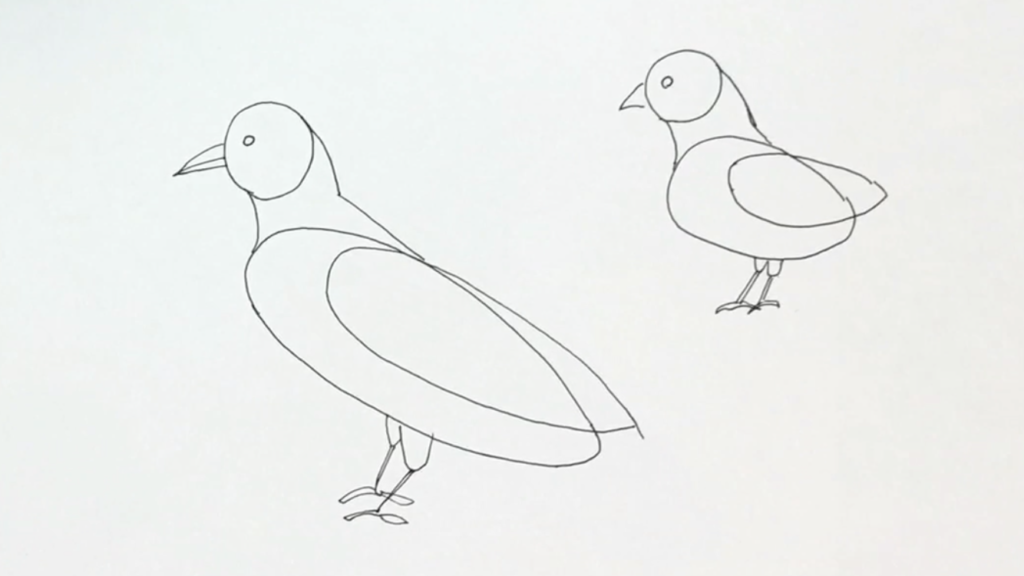 鳥の簡単な手書きイラストの描き方 スズメ カラス フクロウ インコ アートと日常